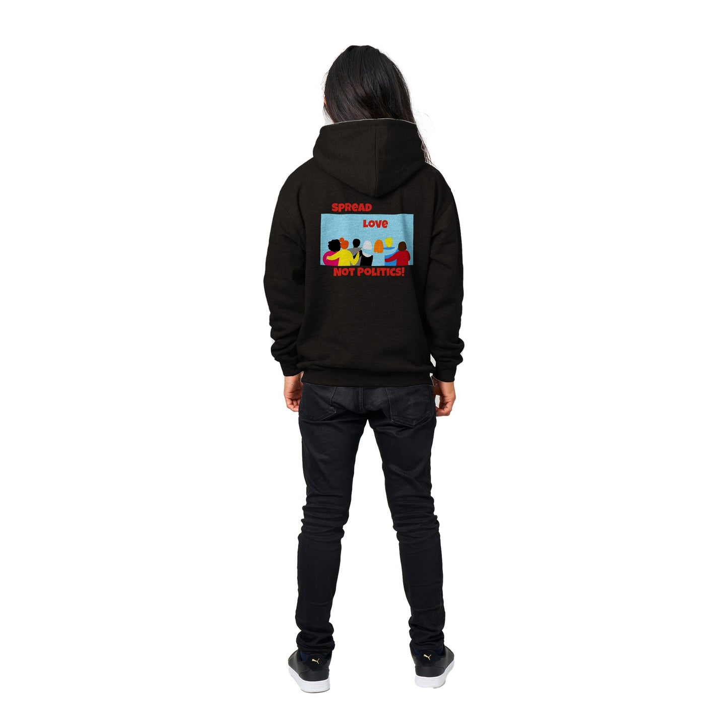 Black GHB signature/ No Politics Premium Unisex Pullover Hoodie