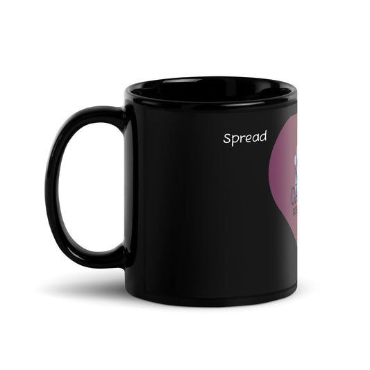 NC Spread Love/ Black Glossy Mug