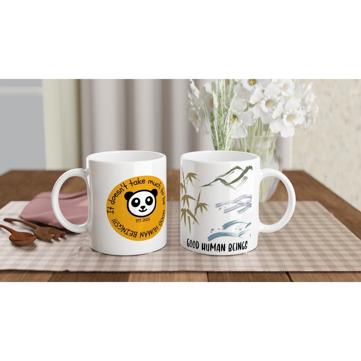 Panda White 11oz Ceramic Mug