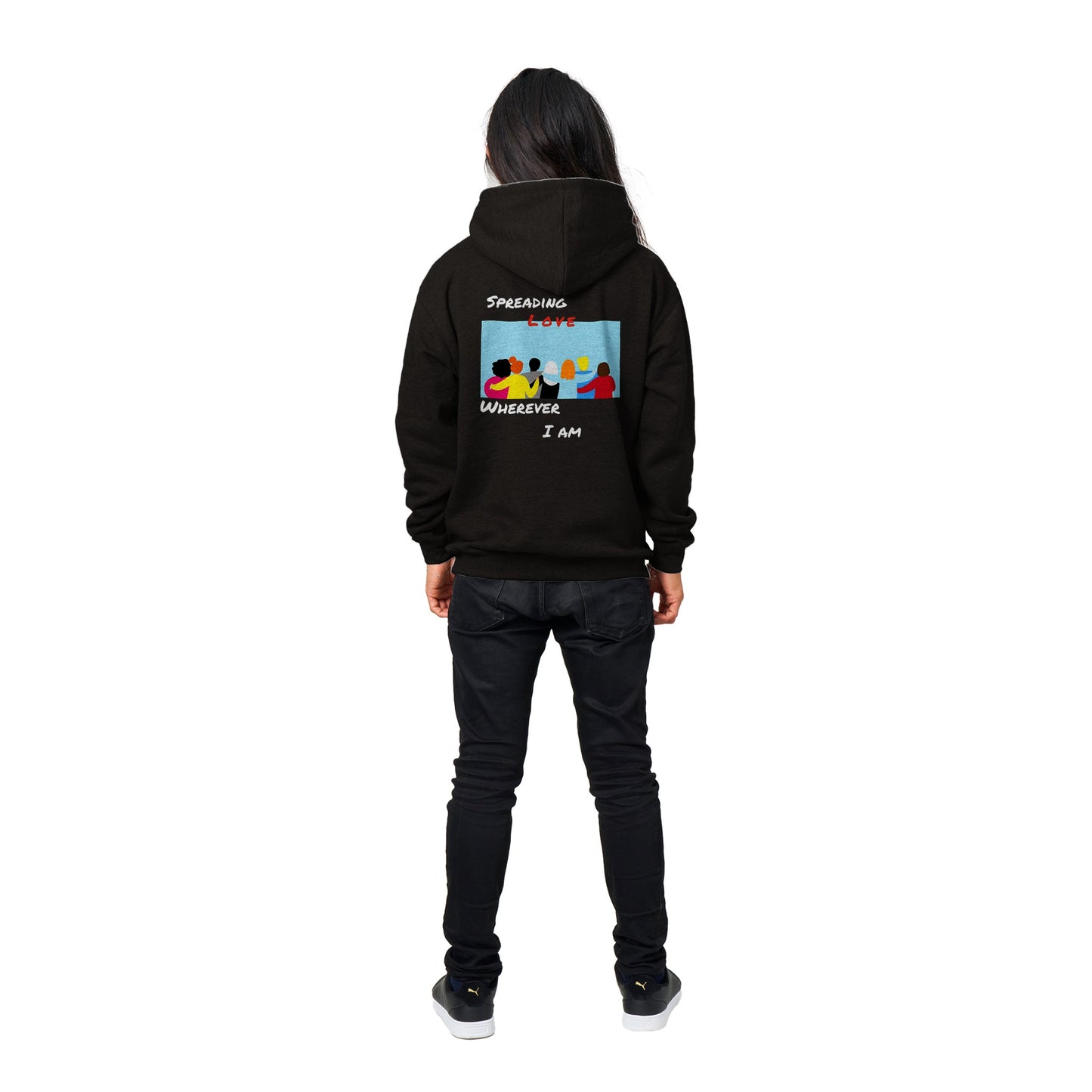 Black GHB Signature/ Spread Love series Premium Unisex Pullover Hoodie