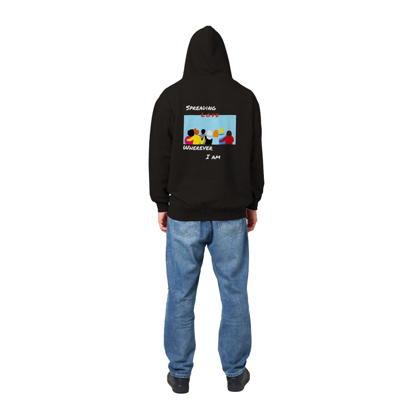 Black GHB Signature/ Spread Love series Premium Unisex Pullover Hoodie