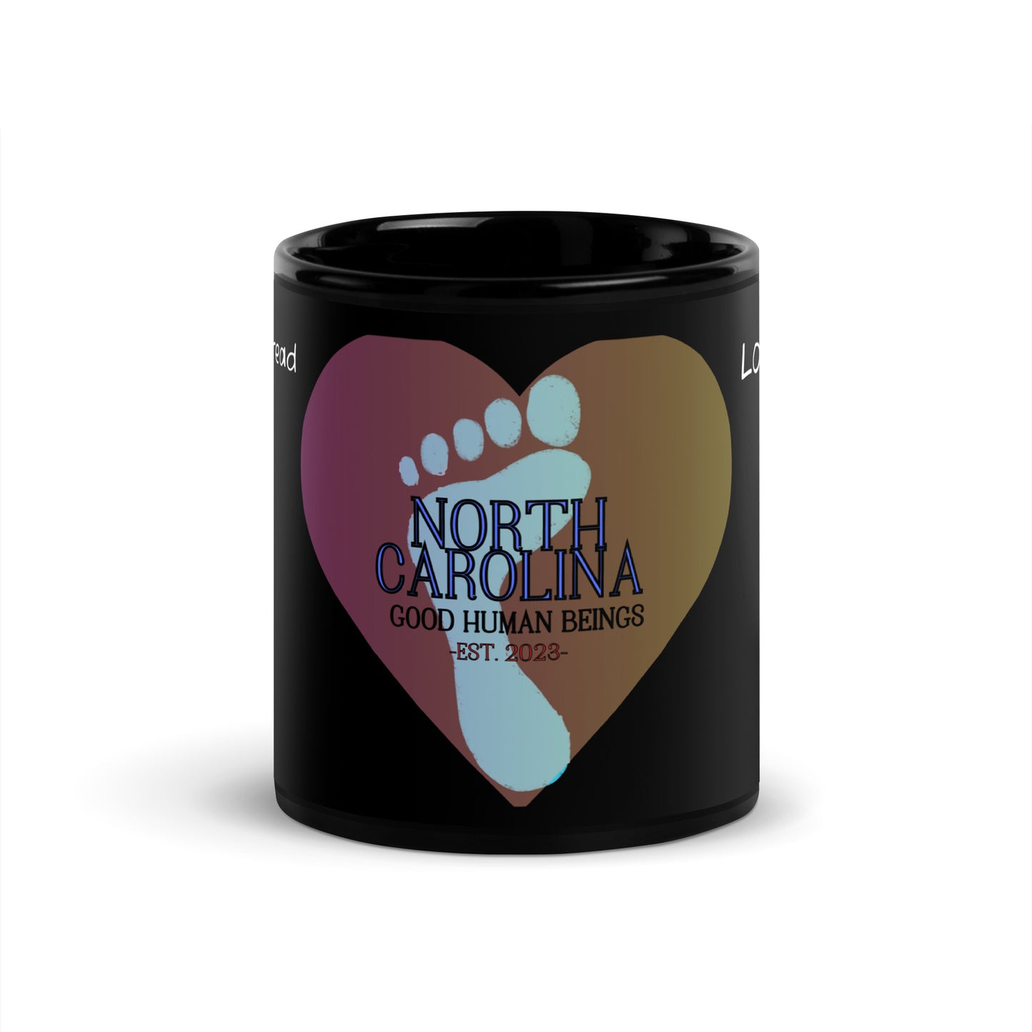 NC Spread Love/ Black Glossy Mug