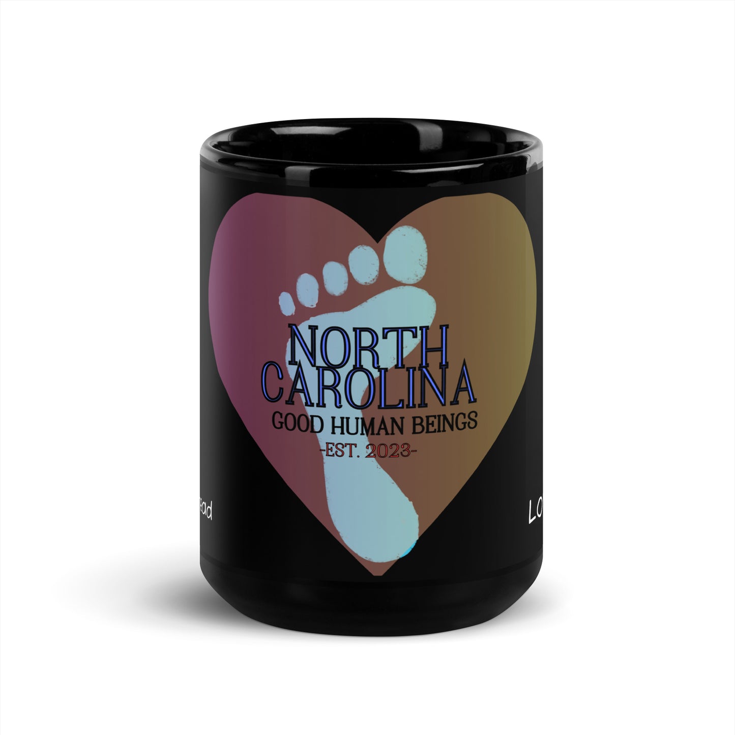 NC Spread Love/ Black Glossy Mug