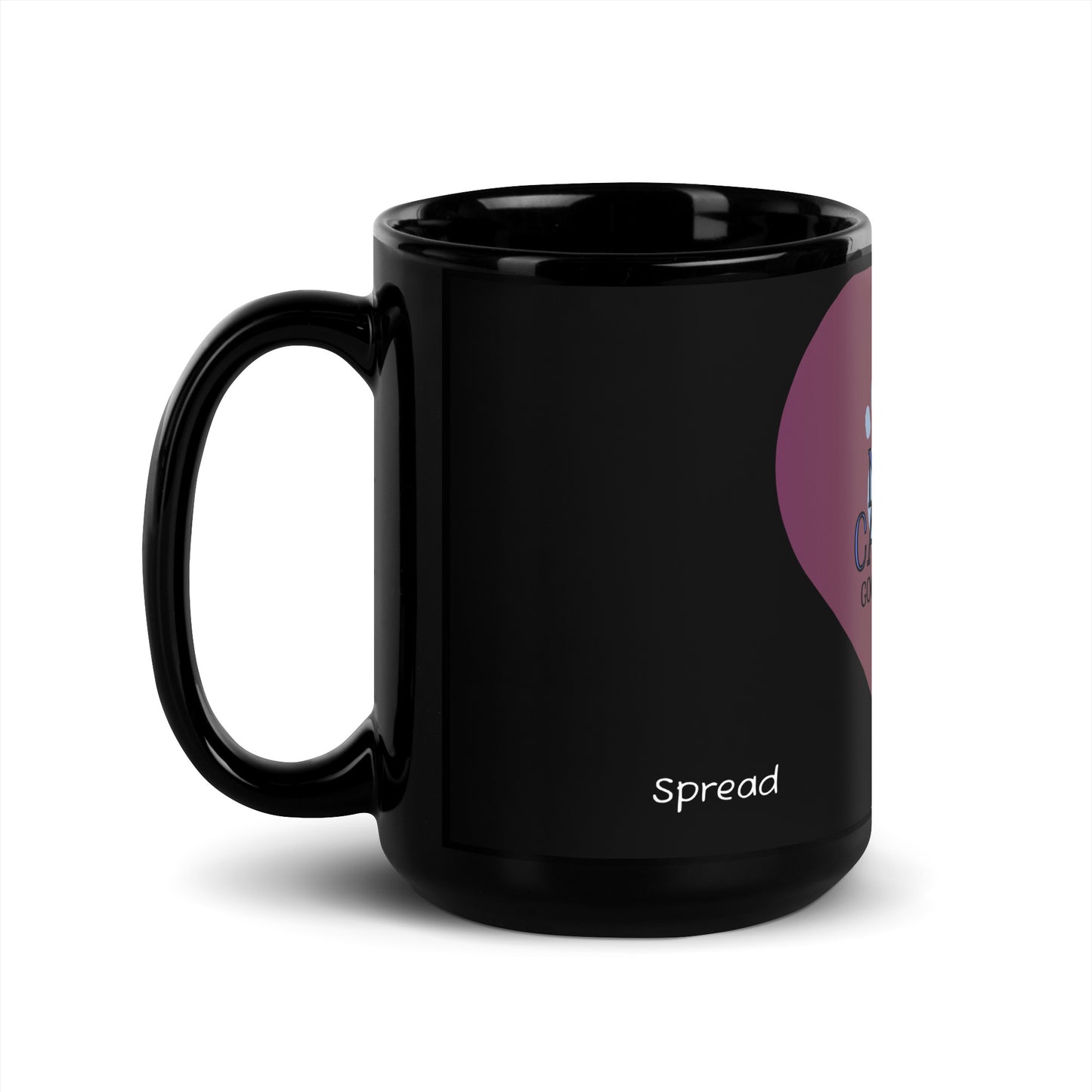 NC Spread Love/ Black Glossy Mug