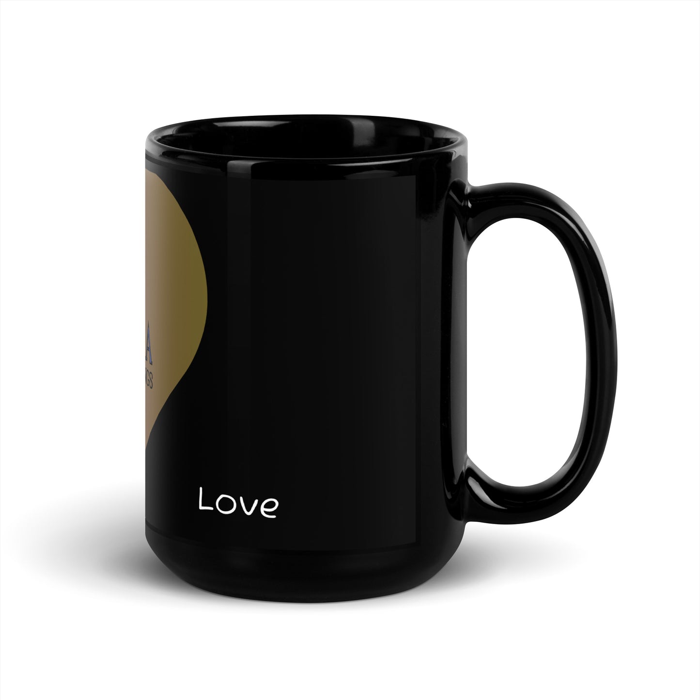 NC Spread Love/ Black Glossy Mug